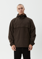 AFENDS Mens System - Water Resistant Spray Anorak Jacket - Coffee - Afends mens system   water resistant spray anorak jacket   coffee