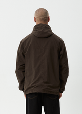 AFENDS Mens System - Water Resistant Spray Anorak Jacket - Coffee - Afends mens system   water resistant spray anorak jacket   coffee