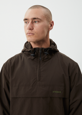 AFENDS Mens System - Water Resistant Spray Anorak Jacket - Coffee - Afends mens system   water resistant spray anorak jacket   coffee