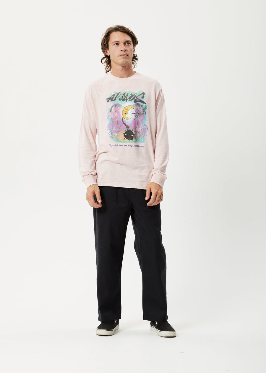 AFENDS Mens Liquid Haze - Long Sleeve Graphic Tee - Lotus