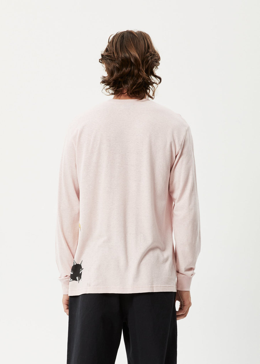 AFENDS Mens Liquid Haze - Long Sleeve Graphic Tee - Lotus