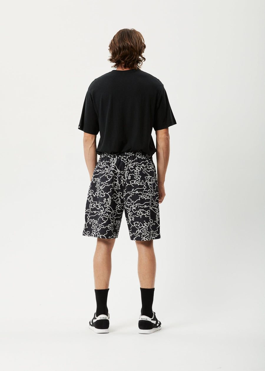 AFENDS Mens Script - Elastic Waist Short - Black