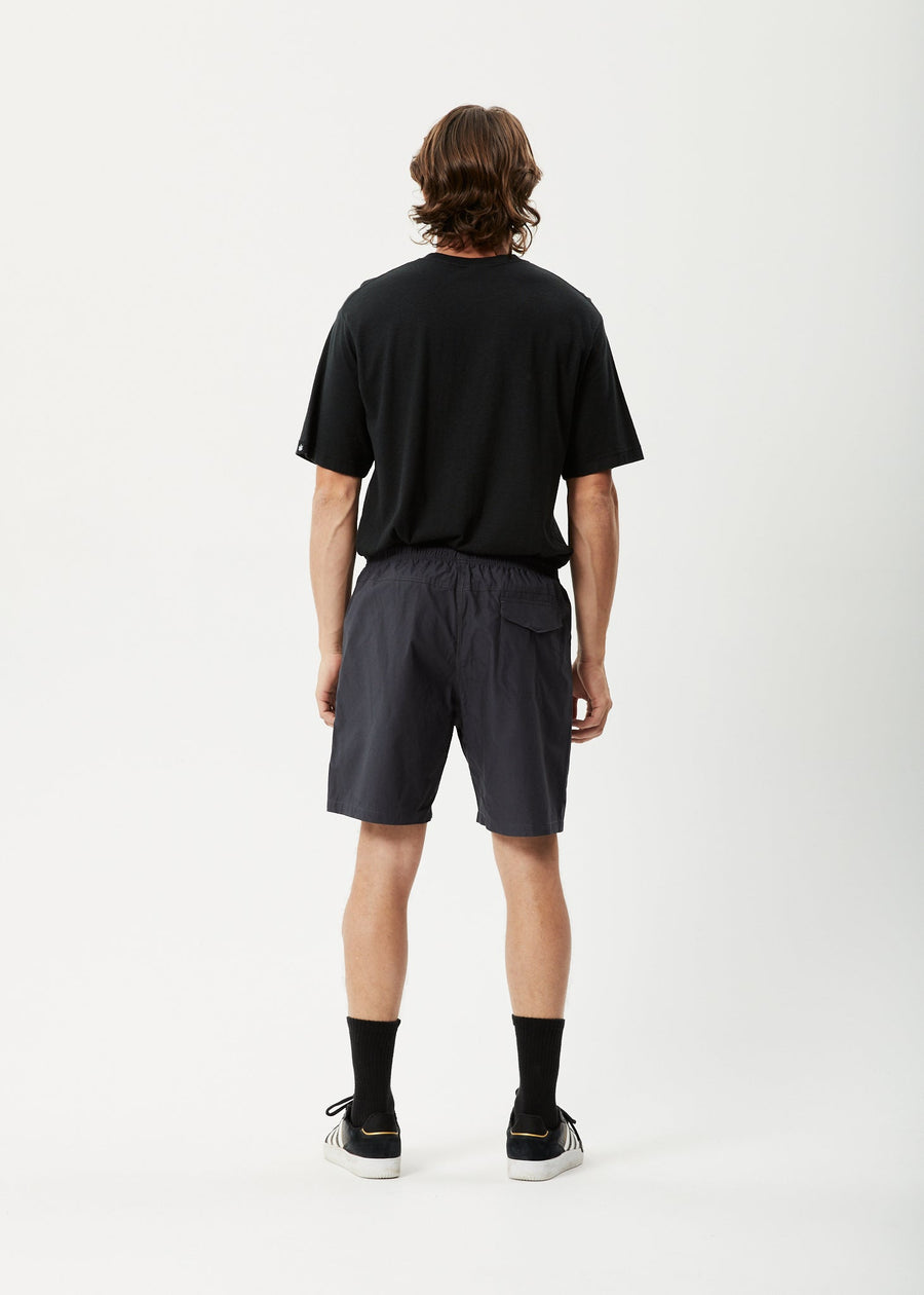 AFENDS Mens Baywatch World - Elastic Waist Short - Charcoal
