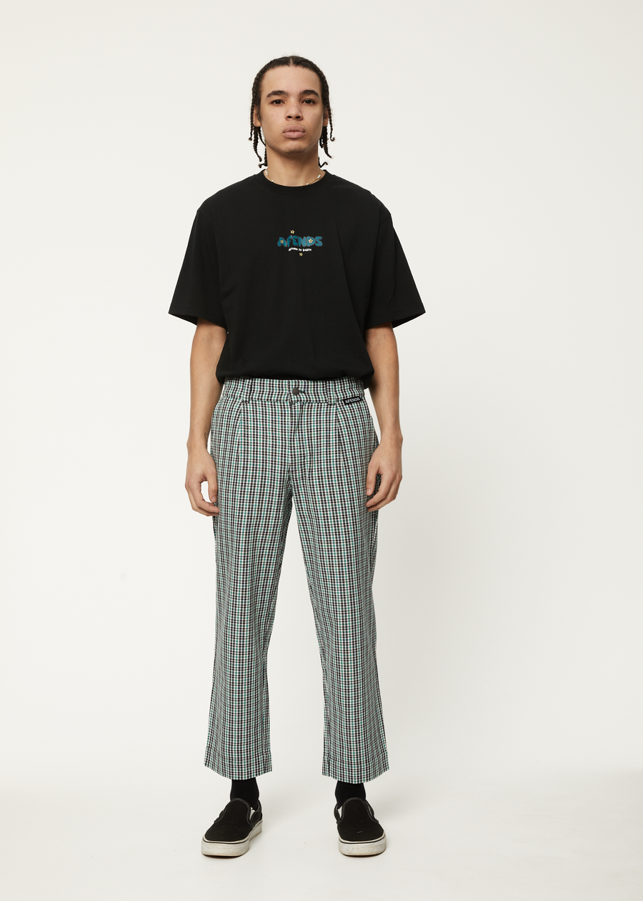 AFENDS Mens Mixed Business - Suit Pant - Black Check