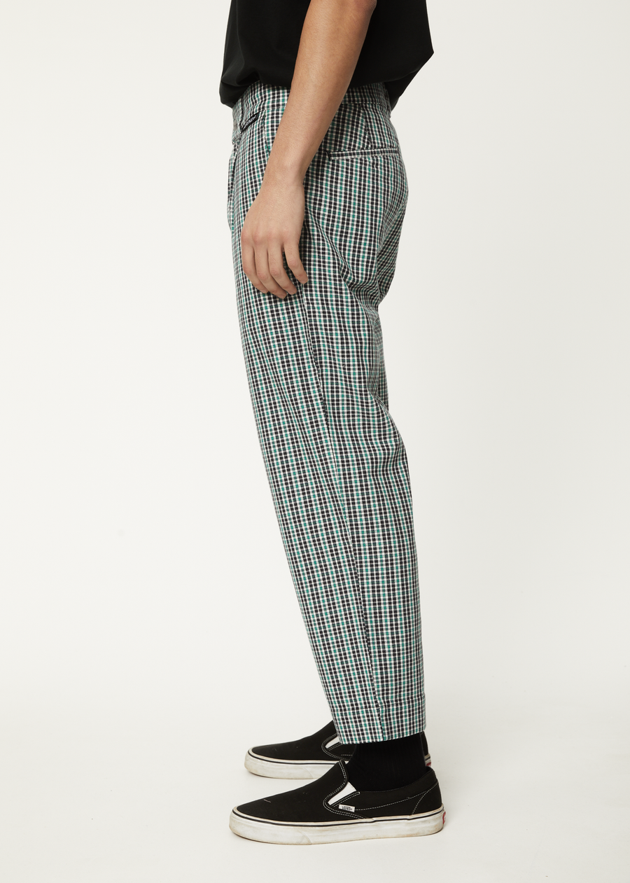 AFENDS Mens Mixed Business - Suit Pant - Black Check
