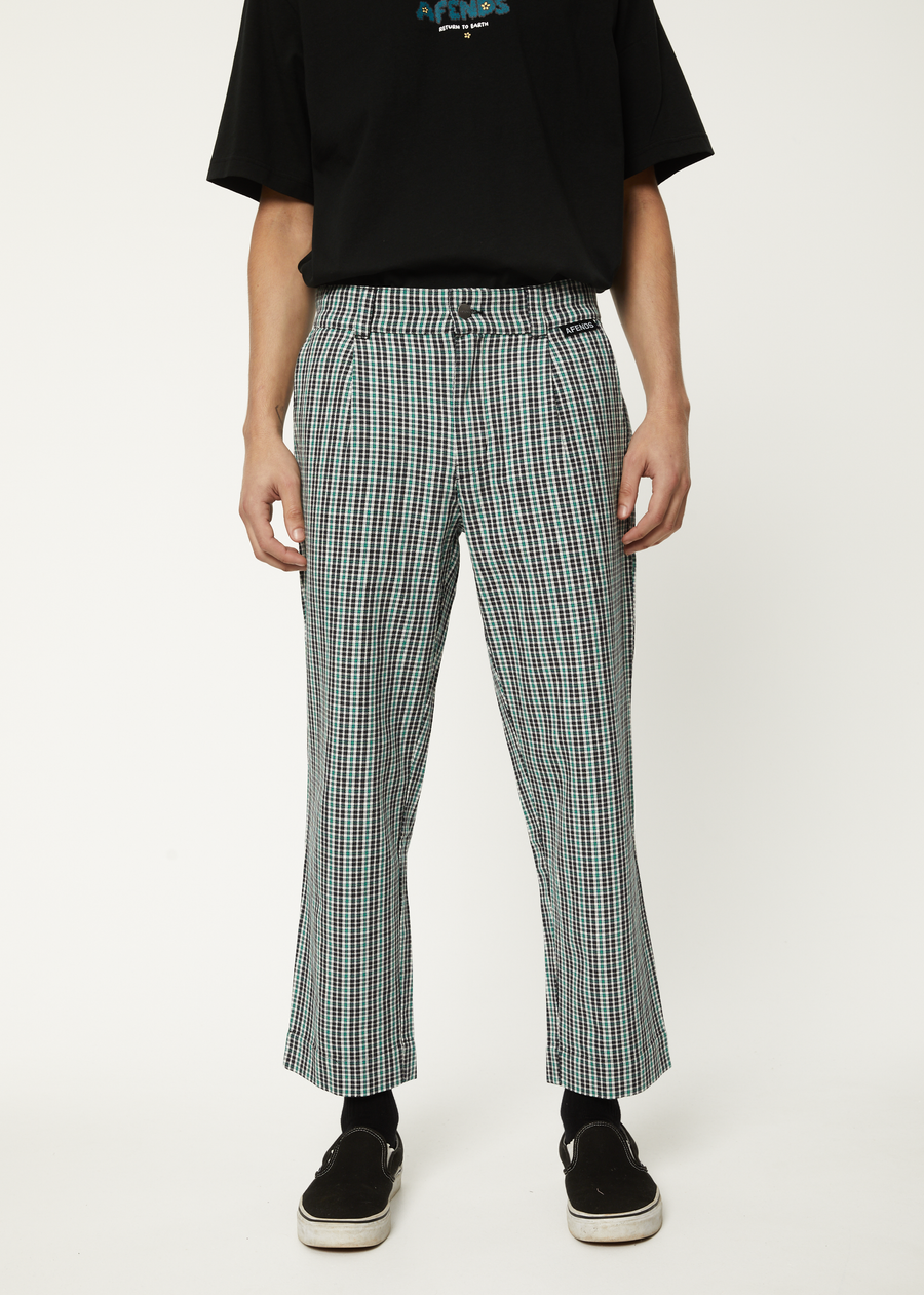 AFENDS Mens Mixed Business - Suit Pant - Black Check