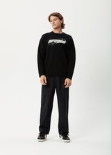 AFENDS Mens Eternal - Knit Crew Neck Jumper - Black - Afends mens eternal   knit crew neck jumper   black 