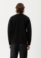 AFENDS Mens Eternal - Knit Crew Neck Jumper - Black - Afends mens eternal   knit crew neck jumper   black 