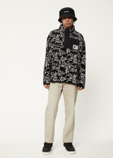 AFENDS Mens Script - Fleece Pullover - Black Camo - Afends mens script   fleece pullover   black camo 