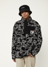 AFENDS Mens Script - Fleece Pullover - Black Camo - Afends mens script   fleece pullover   black camo 