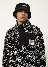 AFENDS Mens Script - Fleece Pullover - Black Camo - Afends mens script   fleece pullover   black camo 