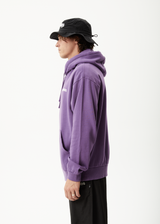 AFENDS Mens Vinyl - Logo Hoodie - Faded Purple - Afends mens vinyl   logo hoodie   faded purple 
