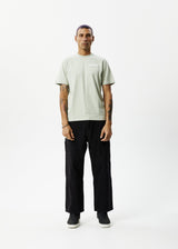 AFENDS Mens Questions - Graphic Retro Tee - Eucalyptus - Afends mens questions   graphic retro tee   eucalyptus