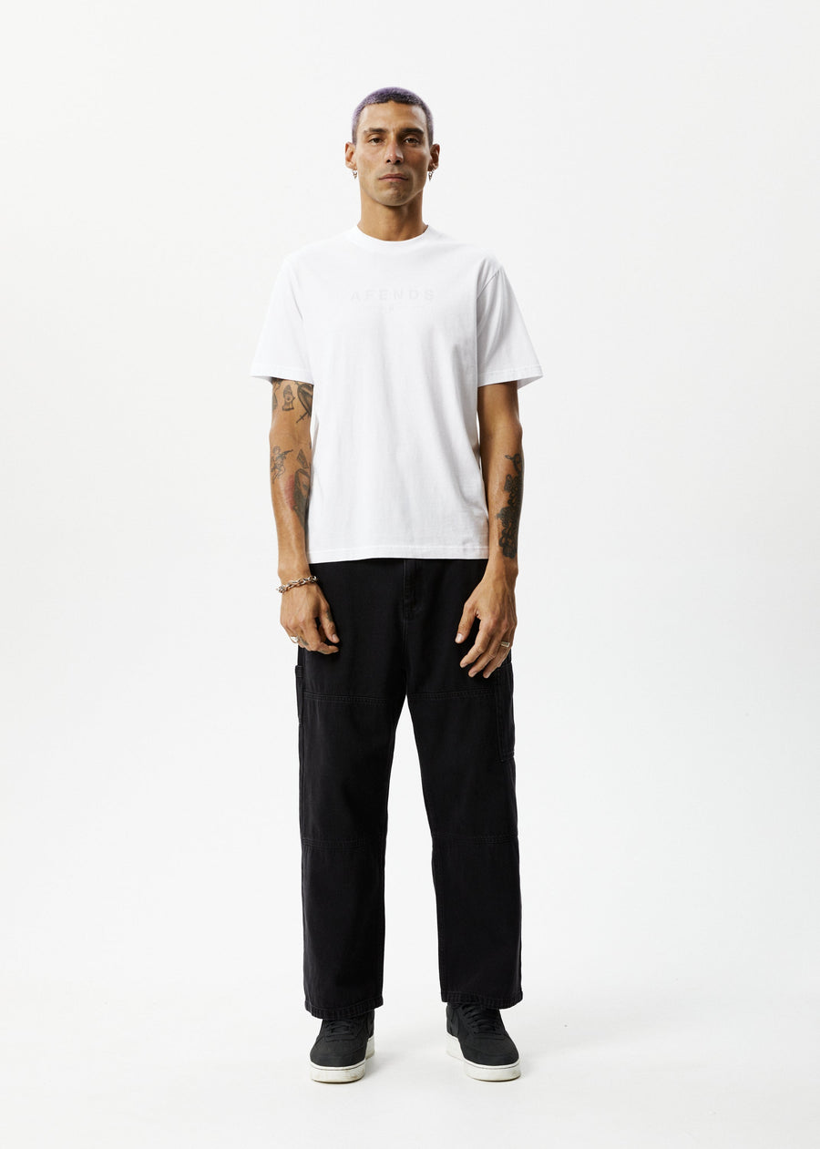 AFENDS Mens Thrown Out - Graphic Retro Tee - White