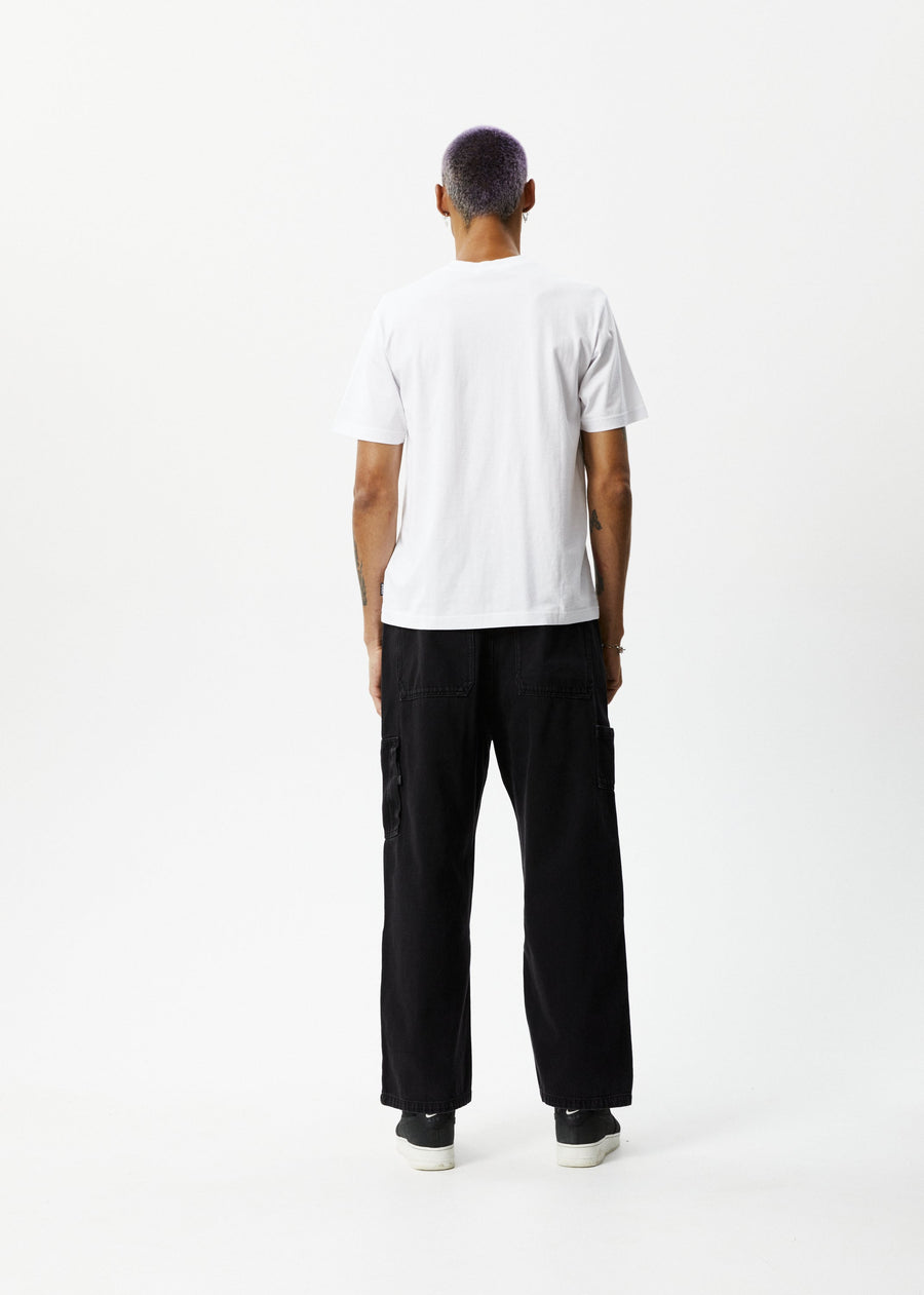 AFENDS Mens Thrown Out - Graphic Retro Tee - White