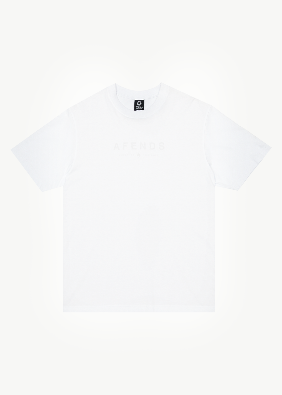 AFENDS Mens Thrown Out - Graphic Retro Tee - White