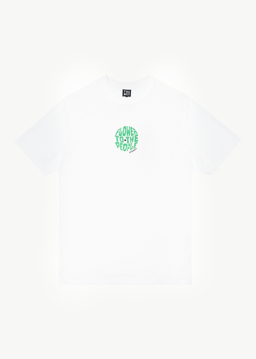 AFENDS Mens Circular - Graphic Retro Tee - White