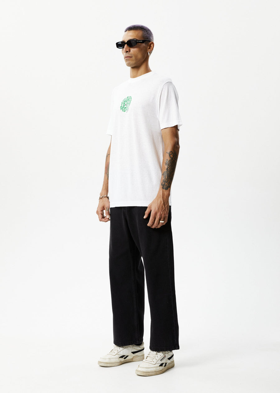 AFENDS Mens Circular - Graphic Retro Tee - White