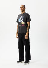 AFENDS Mens Under Pressure - Graphic Boxy Tee - Stone Black - Afends mens under pressure   graphic boxy tee   stone black
