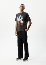 AFENDS Mens Under Pressure - Graphic Boxy Tee - Stone Black - Afends mens under pressure   graphic boxy tee   stone black