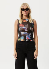 AFENDS Womens Under Pressure - Sheer Tank - Black - Afends womens under pressure   sheer tank   black 