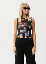 AFENDS Womens Under Pressure - Sheer Tank - Black - Afends womens under pressure   sheer tank   black 