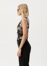 AFENDS Womens Under Pressure - Sheer Tank - Black - Afends womens under pressure   sheer tank   black 