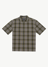 AFENDS Mens Check Out - Short Sleeve Shirt - Military Check - Afends mens check out   short sleeve shirt   military check 
