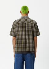 AFENDS Mens Check Out - Short Sleeve Shirt - Military Check - Afends mens check out   short sleeve shirt   military check 
