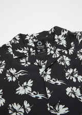 AFENDS Mens Hibiscus - Cuban Shirt - Black - Afends mens hibiscus   cuban shirt   black 