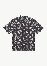 AFENDS Mens Hibiscus - Cuban Shirt - Black - Afends mens hibiscus   cuban shirt   black 
