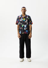 AFENDS Mens Under Pressure - Cuban Shirt - Black - Afends mens under pressure   cuban shirt   black 