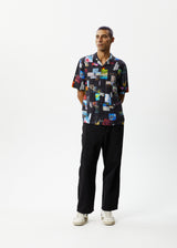 AFENDS Mens Under Pressure - Cuban Shirt - Black - Afends mens under pressure   cuban shirt   black 