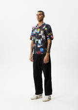 AFENDS Mens Under Pressure - Cuban Shirt - Black - Afends mens under pressure   cuban shirt   black 