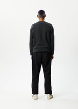 AFENDS Mens Holiday - Crew Neck Jumper - Stone Black - Afends mens holiday   crew neck jumper   stone black