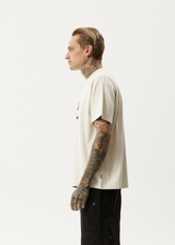 AFENDS Mens Disorder - Boxy Tee - Moonbeam - Afends mens disorder   boxy tee   moonbeam