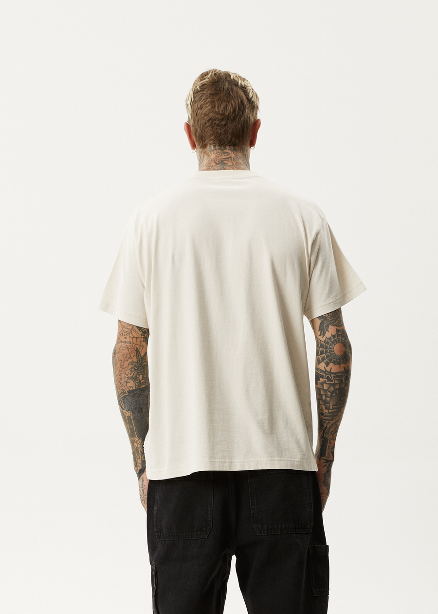 AFENDS Mens Disorder - Boxy Tee - Moonbeam