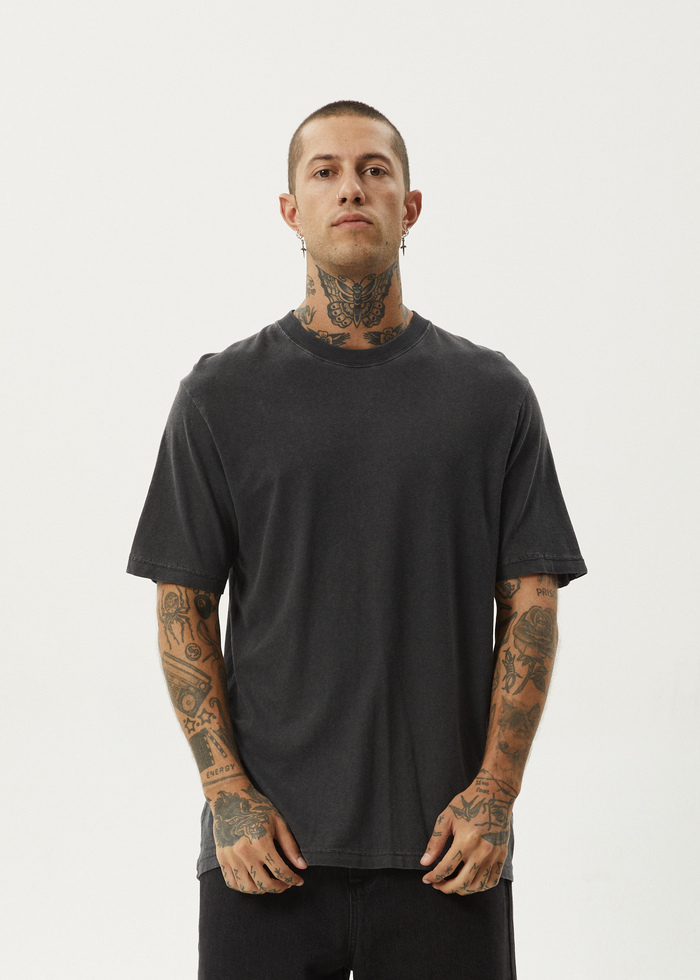 AFENDS Mens Classic - Retro Tee - Stone Black