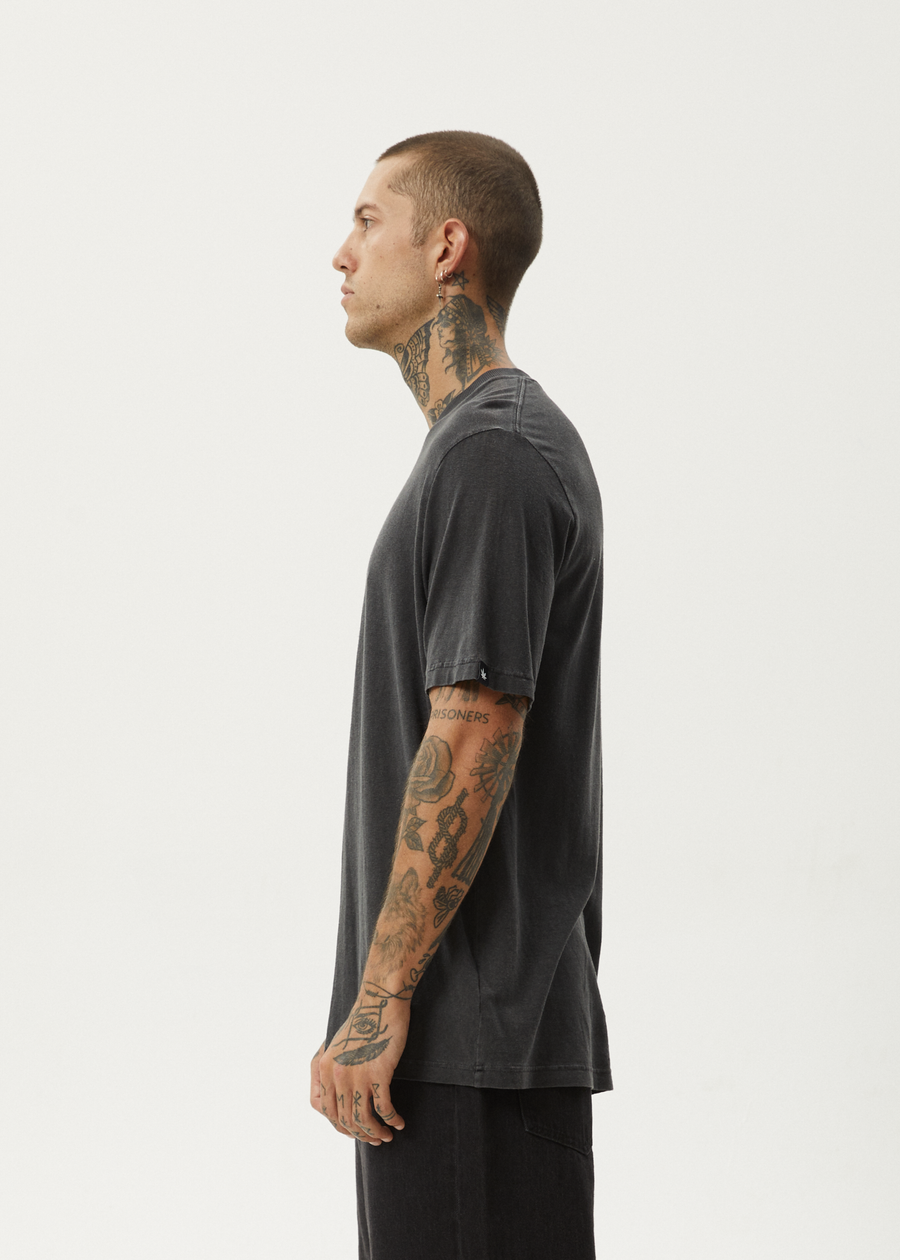 AFENDS Mens Classic - Retro Tee - Stone Black