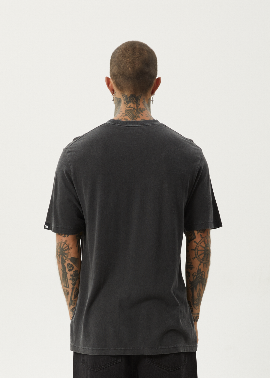 AFENDS Mens Classic - Retro Tee - Stone Black