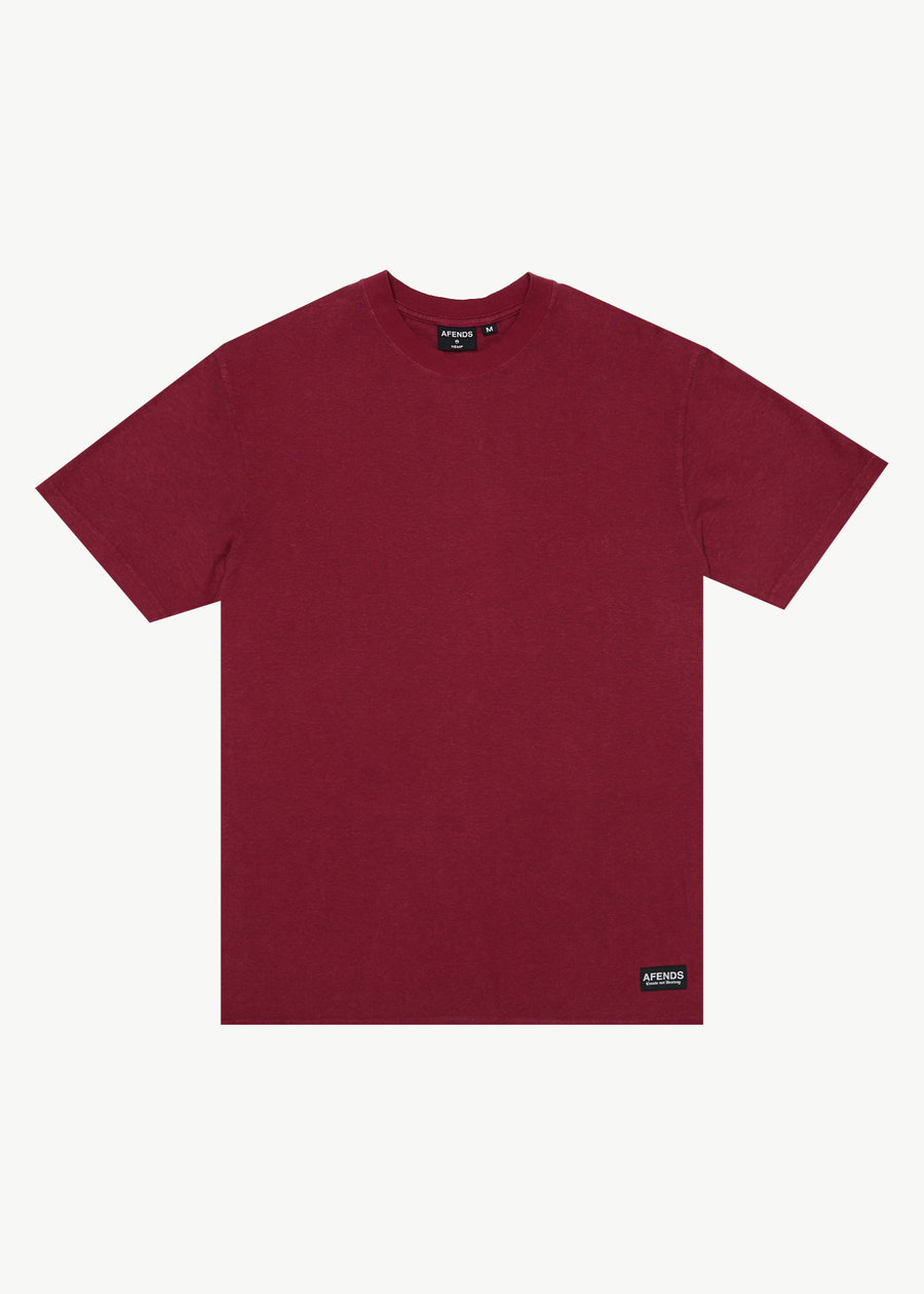 AFENDS Mens Classic - Retro Tee - Washed Burgundy