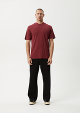 AFENDS Mens Classic - Retro Tee - Washed Burgundy - Afends mens classic   retro tee   washed burgundy