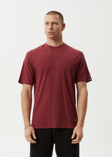 AFENDS Mens Classic - Retro Tee - Washed Burgundy - Afends mens classic   retro tee   washed burgundy