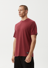 AFENDS Mens Classic - Retro Tee - Washed Burgundy - Afends mens classic   retro tee   washed burgundy