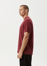 AFENDS Mens Classic - Retro Tee - Washed Burgundy - Afends mens classic   retro tee   washed burgundy