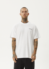 AFENDS Mens Staple - Boxy Tee - White / Black - Afends mens staple   boxy tee   white / black