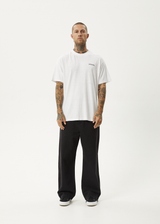 AFENDS Mens Staple - Boxy Tee - White / Black - Afends mens staple   boxy tee   white / black