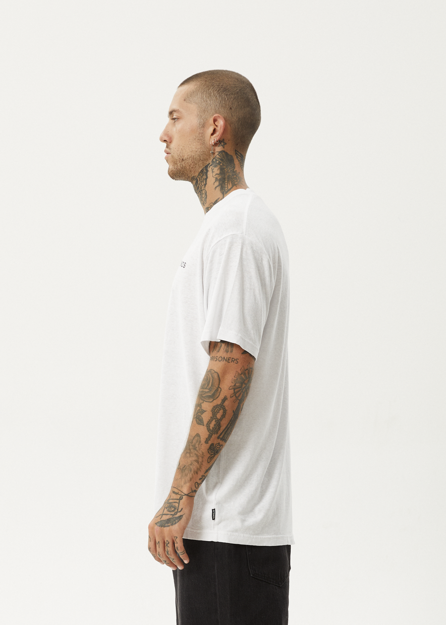 AFENDS Mens Staple - Boxy Tee - White / Black