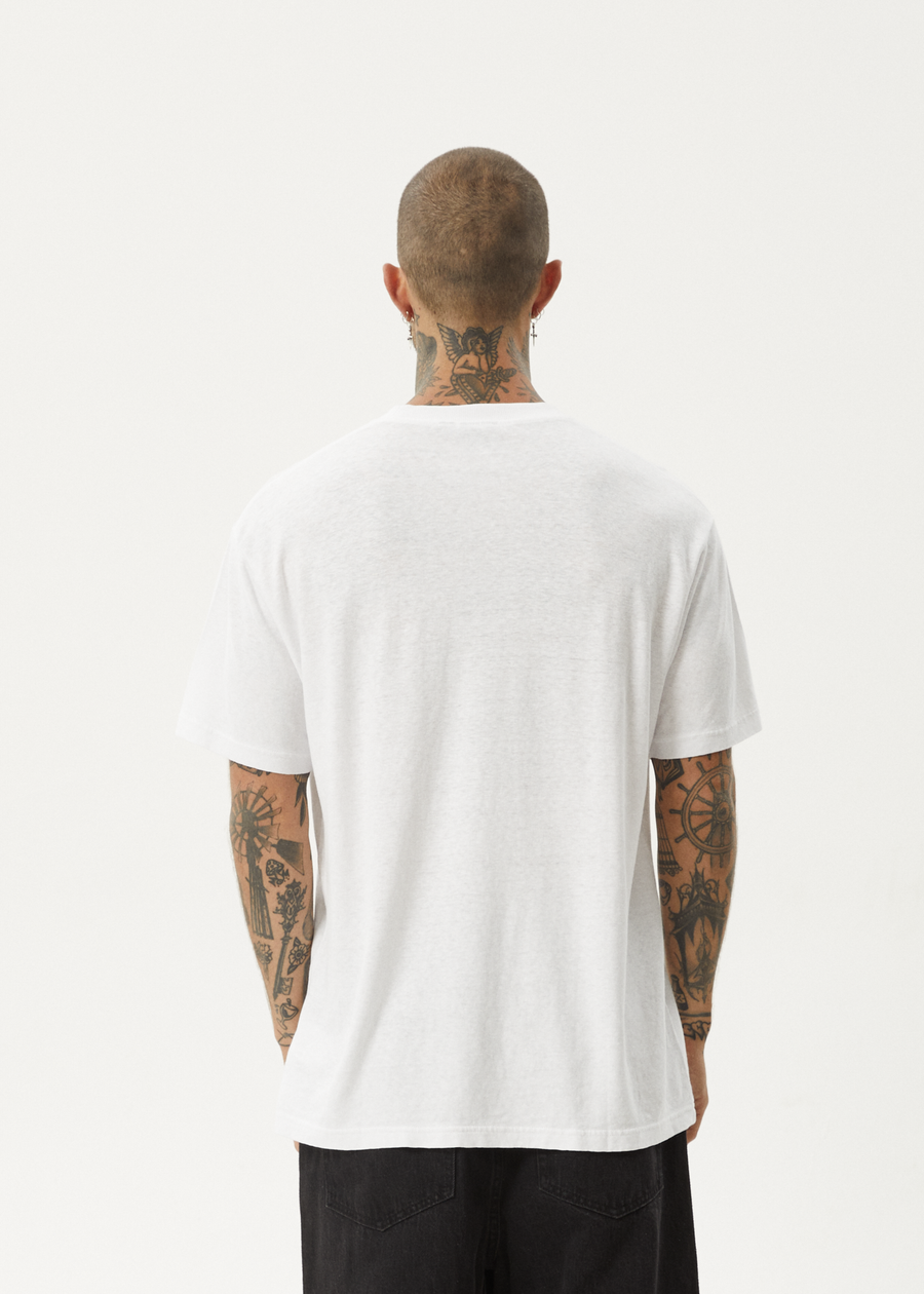 AFENDS Mens Staple - Boxy Tee - White / Black