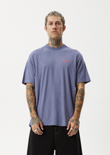 AFENDS Mens Staple - Boxy Tee - Washed Marlin - Afends mens staple   boxy tee   washed marlin